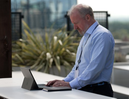 Martin working outside